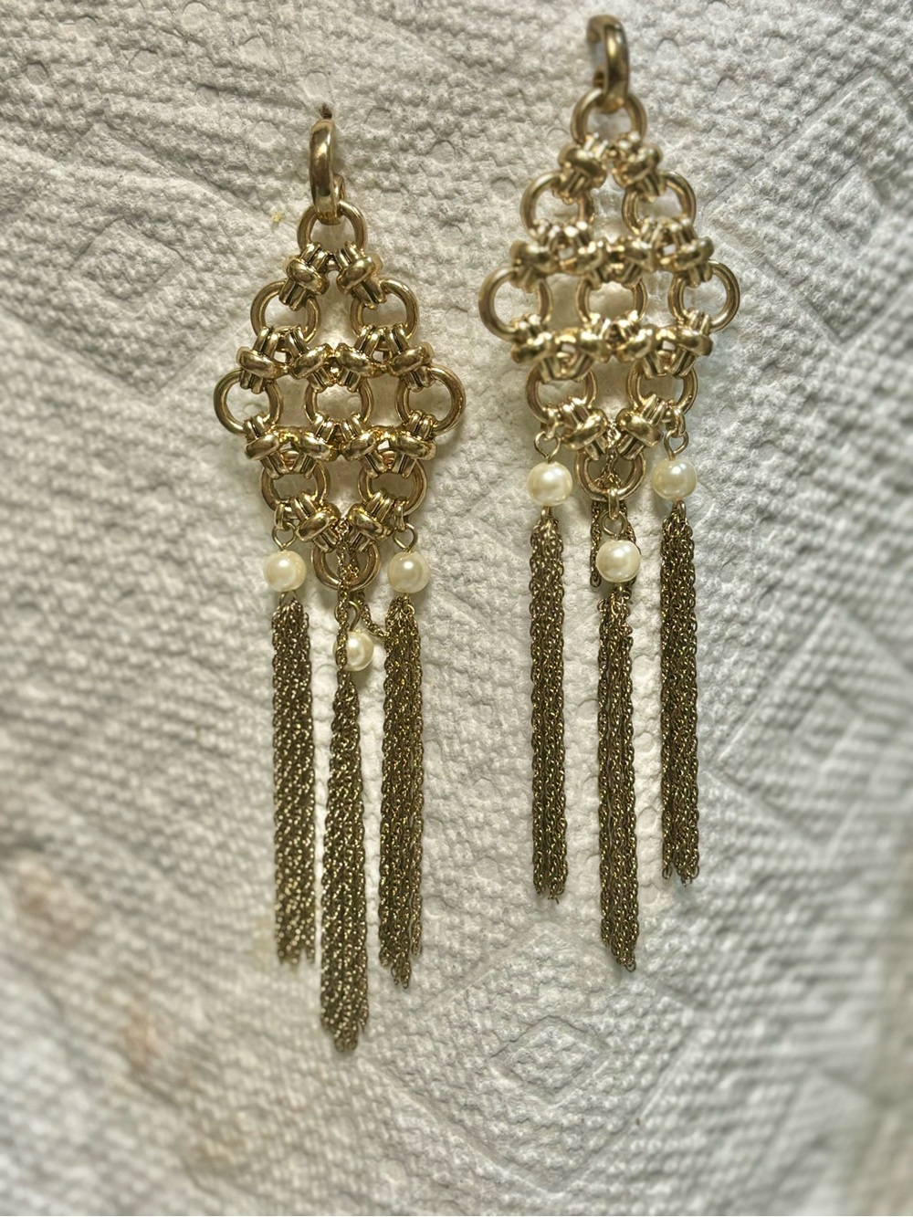 Tassel and lattice earrings
